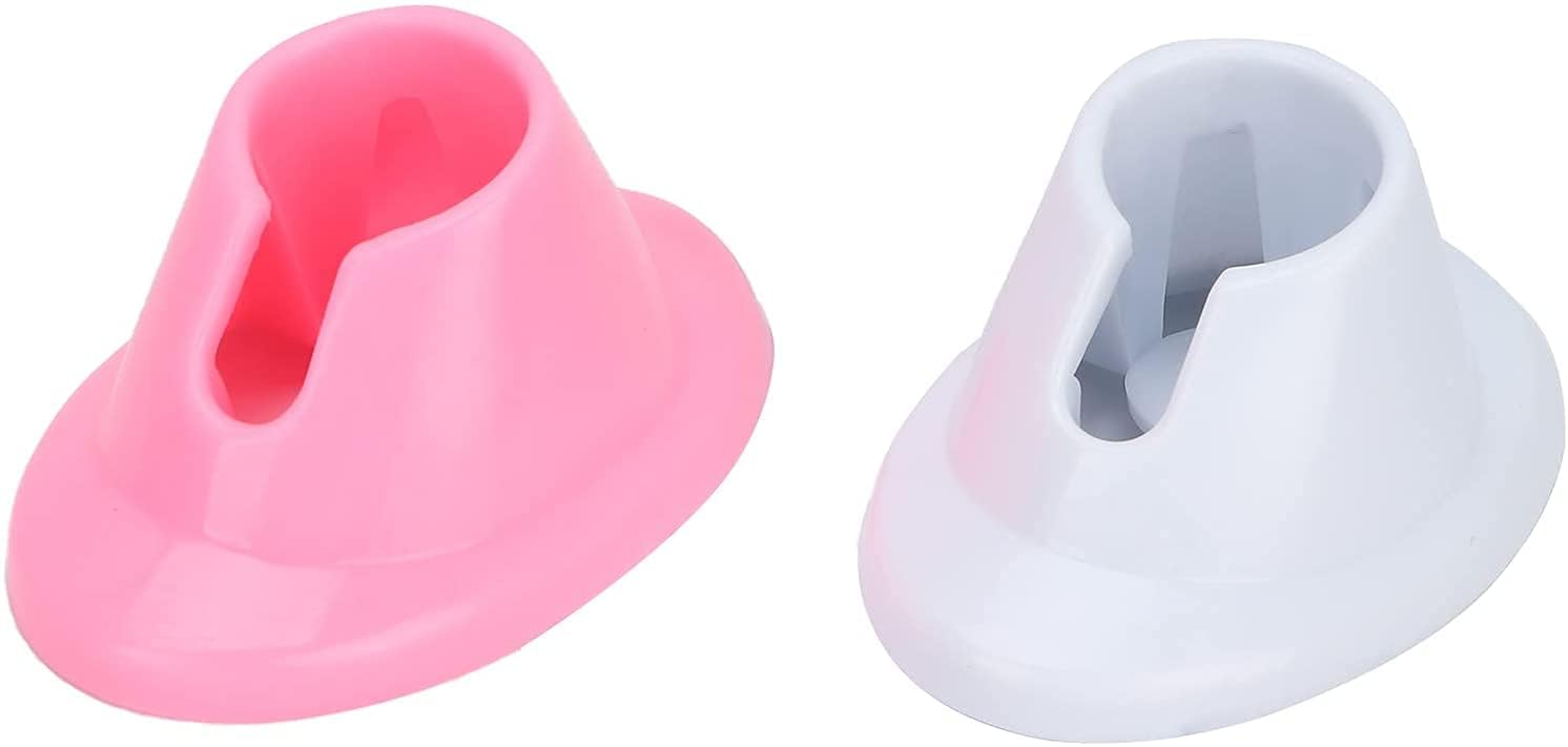 GANPUB 2Pcs Pink and White Soft Rubber Nail Polish Bottle Holder Nail Polish Stand Anti-Spill Nail Art Organizer Display Manicure Tools for Nail Art Salon Professional Design Nail Art and Polish