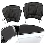 4 Packs Universal Car Window Screens - 2023 New Car Window Covers Sun Shades with UV Protection, Window Shades for Car Side Windows, Mesh Window Screen Privacy Car Window Covers Net for Camping (SUV)