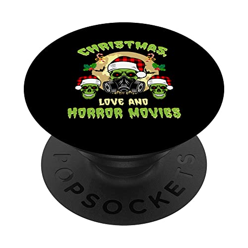 Horror Film Zombie Evil Santa Christmas Love Horror Movie PopSockets Swappable PopGrip, Black