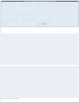 Blank Hologram Top Computer Checks, Blank Top Hologram Laser Checks with Perforated Vouchers 250 Single Checks, Blue