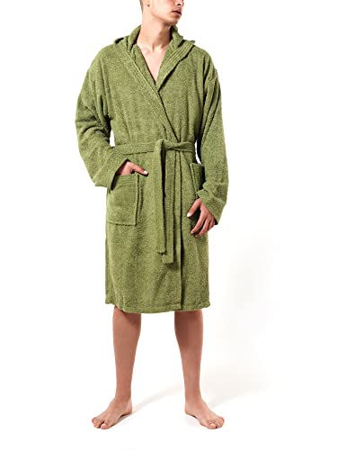 Albornoz con capucha de rizo absorbente Top Towels unisex adulto con cinturon ajustable 4