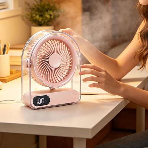 Ventilateur de bureau avec affichage numérique design et finition sobre - 3