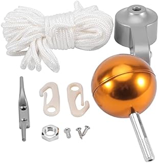Flag Pole Repair Kit, Flagpole Accessories Kit, 1pc Pulley/Ball/Cleat/Braided Rope,2pcs Screws/Plastic Clips for Most Standard Flags(1)