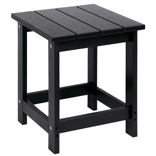 LZRS Adirondack Outdoor Side Table – Durable Weather-Resistant HDPE Patio End Table for Porch, Deck, Pool, Garden,Sturdy and Easy Assembly, Black by LZRS - Used condition - US$35.73