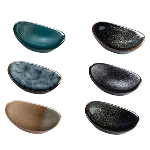 EPIGEIST Set da 6 Poggia-Bacchette in Ceramica, Supporti per Bacchette e Posate, Porta Bacchette Decorativi per Cucina e Ristorante, Design Stabile e Superficie Liscia per Stili Multipli