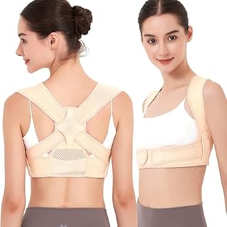 JMPOSE Posture Corrector for Back Support: Adjustable Shoulder Posture Brace for Men and Women (Beige, Large/X-Large)