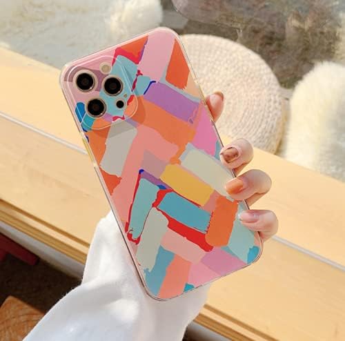 ZTOFERA Compatible with iPhone 13 Pro Max Case, Girls Cute Silicone Protective Phone Case Clear Bumper Graffiti Geometry Pattern Design Shockproof Cover for iPhone 13 Pro Max, Chalks Graffiti