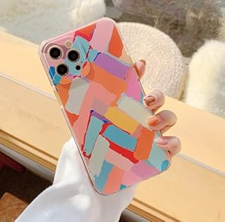ZTOFERA Compatible with iPhone 13 Pro Max Case, Girls Cute Silicone Protective Phone Case Clear Bumper Graffiti Geometry Pattern Design Shockproof Cover for iPhone 13 Pro Max, Chalks Graffiti