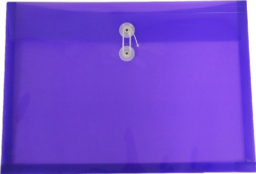 Filexec Poly Envelope, Legal Size, Side Load, Button String Closure, Purple (Pack of 6) (50069-15104)