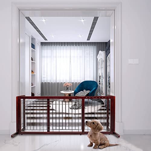 Bonnlo Free Standing Pet Gates For Dogs Indoor Dog Fence, Solid Wooden Dog Gates For The House,Doorways And Stairs, Doggie Gates For Indoors Adjustable From 40" To 71" Wide #TOP5