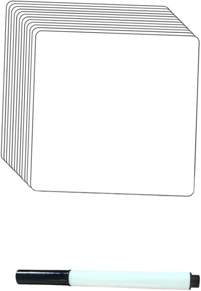 Healifty 12Pcs Dry Erase Whiteboard Stickers DIY Removable Labels with Black Marker for Glass Fridge Cabinets Office Classroom Reu