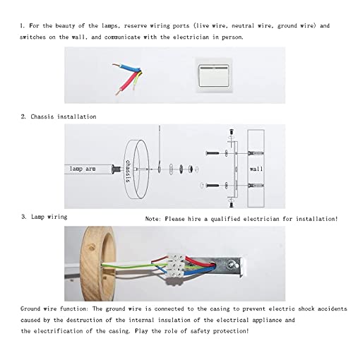 Lámpara de pared E27 para pasillo y dormitorio de diseño nórdico industrial 6