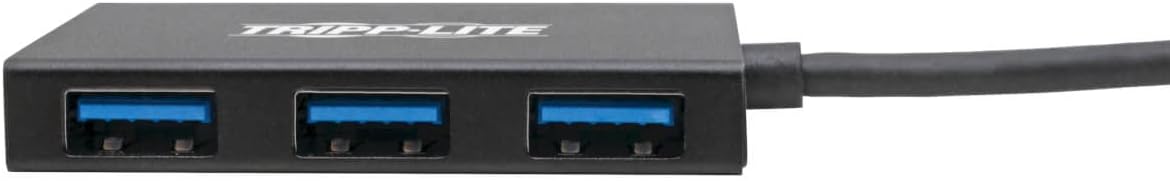Tripp Lite Gen 1 USB-C Hub, Portable USB-C to USB-A Splitter for Charging and Data Transfer, Thunderbolt 3, 5 Gbps, 1.5 A, Aluminum (U460-004-4A-Al)
