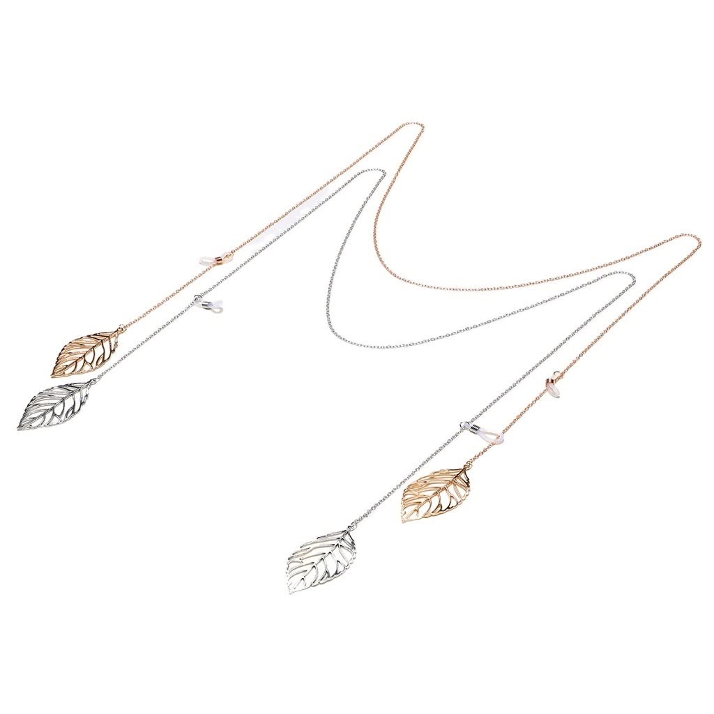 Metall-Brillenkordel, Blattgold-Anhänger, Brillenkette, Modeaccessoires