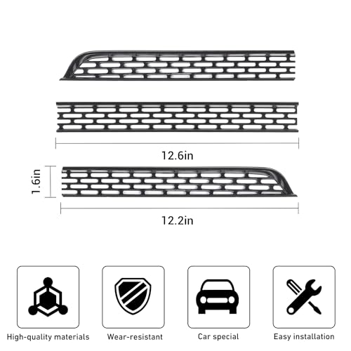 Image of Linskip Mesh Front Grille Bottom Vent Trim Compatible with 2021-2024 2025 Ford Bronco 4 Door, Bronco Grille Vent Inserts, Exterior Accessories