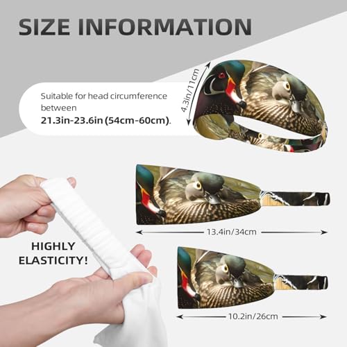 Diadema deportiva elástica con estampado de pato doméstico, adecuada para correr, fitness, tenis, yoga - imagen 5