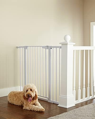 Cumbor 36" Extra Tall Baby Gate for Dogs and Kids with Wide 2-Way Door, 29.7"- 46" Width, and Auto Close Personal Safety for Babies and Pets, Fits Doorways, Stairs, and Entryways, White