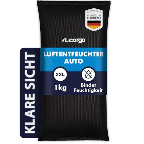 LICARGO Luftentfeuchter Auto 1 kg - Beschlagfreie Scheiben & klare Sicht - Auto Entfeuchter extra stark mit Naturgranulat, wiederverwendbar - gegen Feuchtigkeit & Schimmel im Autoinnenraum