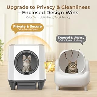 OROLEY Self-Cleaning Litter Box, Automatic Cat Litter Box with APP Control & Safety Sensor，Large Capacity Design for Multiple Cats,Built-in Deodorizing Scent Box and Garbage Bags