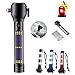 Produktbild HWHSZ Tragbares Multifunktionales Notfall-RettungsgeräT Esc Auto-Magnet-Sicherheitshammer, Sicherheitsgurtschneider, Solar-Led-Taschenlampe, Mit Warnton, FüR Camping, Wandern, Jagen, Haushalt,Black