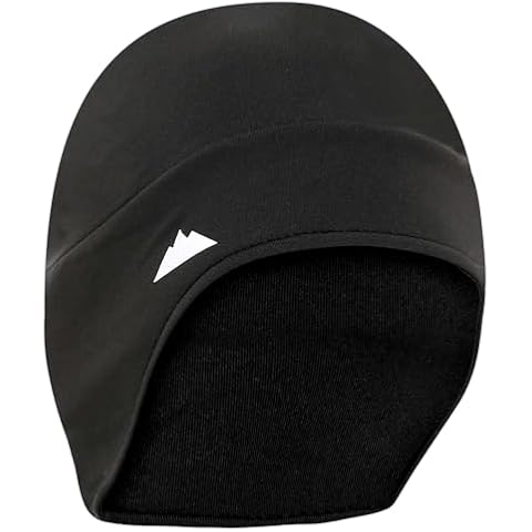 Tough Headwear Thermal Helmet Liner Skull Caps for Men - Winter Running Beanie, Helmet Cap & Cycling Caps for Running, Skiing, Winter Sports Black Cover