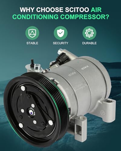 Image of SCITOO AC Compressor fit for Nissan for Sentra 1.6L 2000 | Fast Cooling, Ultra Low Noise (≤72 dB)Air Conditioner Compressor with Clutch, Easy Installation, 926004Z000 926004Z001