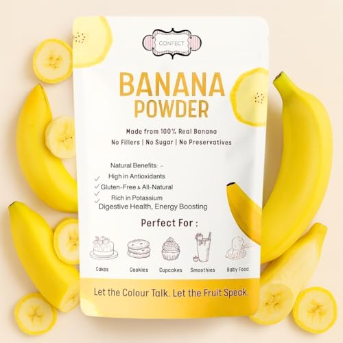 Image of Confect Banana Powder | Pure & Natural Fruit Powder for Smoothies, Baking, Beverages, Juices, Tea & DIY Recipes | Vegan, Gluten-Free, No Added Sugar - 100 Gms