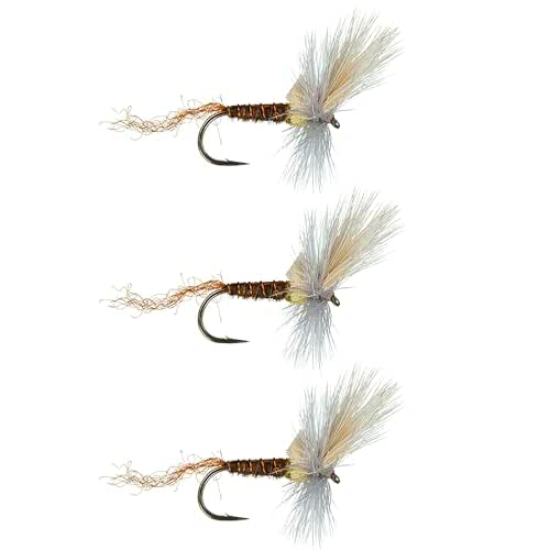 3 Mouches PMD Transitional Dun - Taille 14 - Pour Pêche à La Mouche Truite/bass