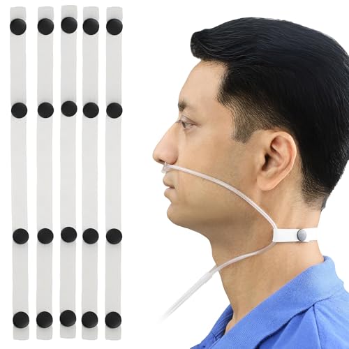 Image of Acanthus - Nasal Cannula Holder - Adjustable Oxygen Tube Holder - Elastic Snap Button Design - Latex-Free - Ear Protection - Made in USA (Pack of 10)
