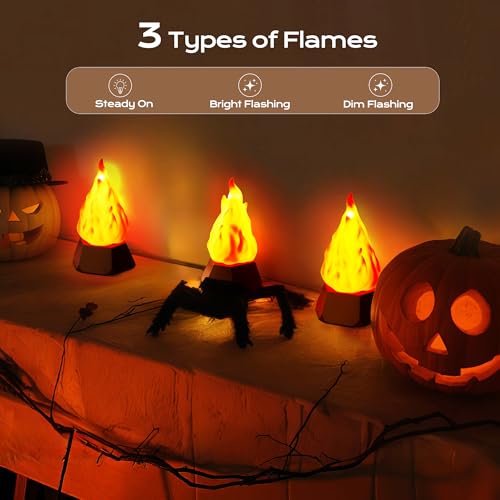 Image of BlcTec USB Rechargeable Flame Light, 72-Hour Runtime Realistic Flickering Fire Lamp, 3 Modes, IP44 Waterproof for Camping, Patio, Backyard Party, Halloween, Thanksgiving Christmas Decoration, 2 Packs