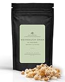 PRAKTISCHE ANWENDUNG: Unser Weihrauch ist als Räucherharz einfach zu verwenden. Perfekt für Verbrennung auf Kohle oder Nutzung im Räucherstövchen. Mit einem beständigen, langanhaltenden Aroma garantieren wir Ihnen Zufriedenheit bei jedem Räuchern.