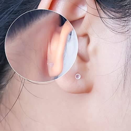 LUTER 100pairs Plastic Earrings, Clear Retainer Earrings Invisible Plastic Earrings Plastic Transparent Earrings Plastic Post Earrings Protectors Clear Earrings for Sports Jewelry Making Women Men