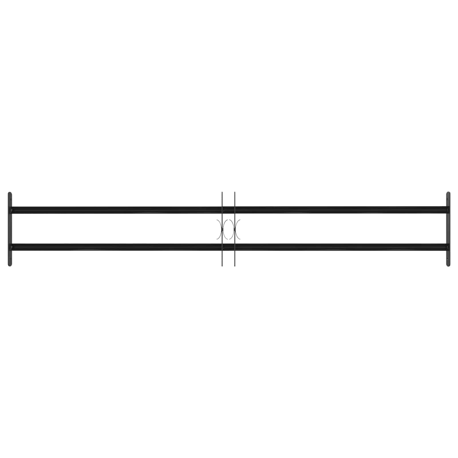 Griglia per finestra, 176 x 30 cm, in acciaio verniciato a polvere, griglia per finestra regolabile in larghezza per sicurezza e privacy, colore nero