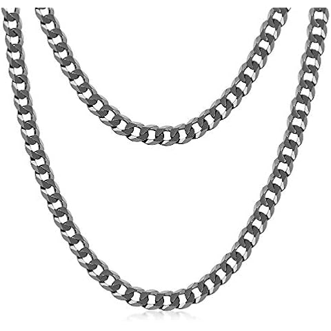 Amberta 925 Sterling Silver Curb Chain Necklace Cover