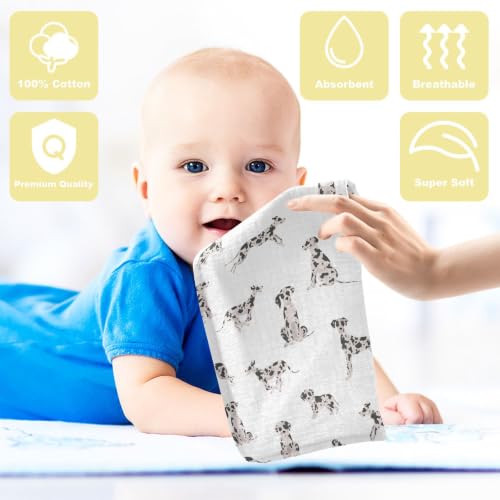 Image of vvfelixl Baby Cotton Washcloths Great Dane Dog Infants Bath Towel for Unisex Face Towels for Newborn, Natural Baby Wipes Delicate Skin, 11.8 X 11.8 inch, one sizex5