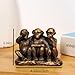 Wanwanzi 3 Wise Monkeys Statue Set - 3 in 1 Bronze Coated Resin Monkey - Hear No Evil See No Evil Speak No Evil - Monkey Figurines for Office & Home Decor - Gift Option