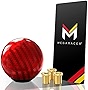 Mega Racer Red Carbon Fiber Shift Knob - Round Ball Gear Shifter for Buttonless Automatic and 4, 5, 6 Speed Manual Transmission Vehicles, 1 Piece