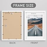 A3 Picture Frame with Mount, Pack of 2 White A3 Poster Frames, 29.7x42cm Photo Frames with Safe Perspex Front, Wall Mounting - Image 2