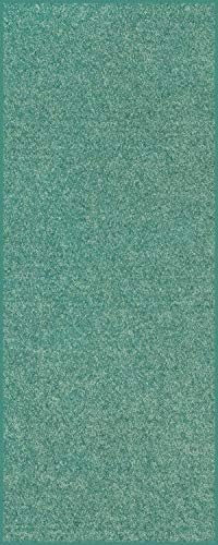 Home Queen Solid Color Custom Size Runner Area Rug Teal, 2' x 6'