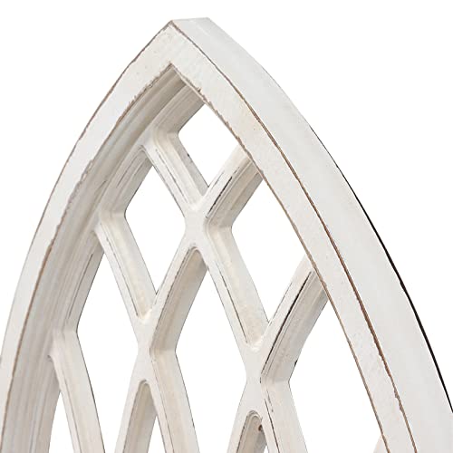 Sintosin Rustic Arched Window Frame 20 x 32 inch, Hanging Distressed White Window Pane Wall Decor, Farmhouse Window Frame Decor, Wooden Cathedral Window Frames for Wall Decor Living Room Christmas - Thumbnail 6
