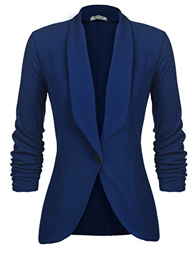 UNibelle Blazer Femme Veste Blazers Veste De Costume Manche 3/4 Casual Slim Court Chic Bleu...