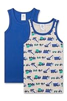 Sanetta Jungen-Unterhemd (Doppelpack) beige & blau | Hochwertiges und nachhaltiges Unterhemd für Jungen aus Baumwolle. Inhalt: 2er Set Unterwäsche für Jungen