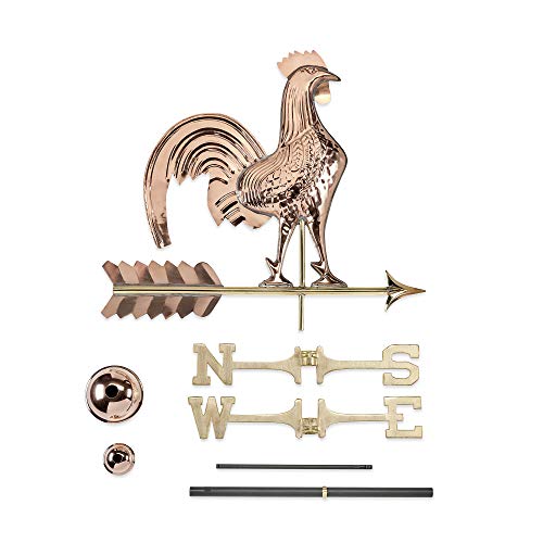 Good Directions Rooster Weathervane, Pure Copper #TOP4