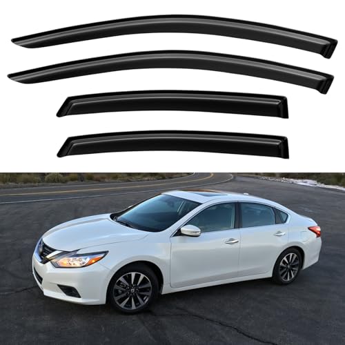 Image of Window Visors Rain Guards Shield for 2013-2018 Nissan Altima, Out-Channel Window Vent Wind Deflectors Visors Shades for 13-18 Altima