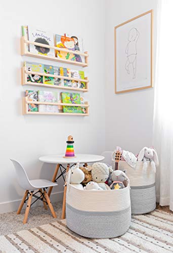 Organihaus Baby Hamper For Nursery 20X13 | Large Toy Basket | Extra Large Basket For Blankets Living Room | Woven Laundry Basket | Large Blanket Basket Living Room | Gray Large Woven Basket #TOP5