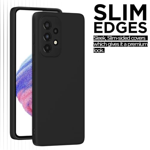 Image of Outlouders Back Cover for Samsung Galaxy A53 5G | Camera Protection | Durable Soft Matte Silicone Bumper Case (Black)