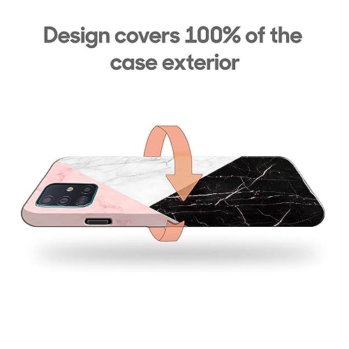 Image of COLORflow Back Cover Compatible with Samsung Galaxy A71 | Beautiful Black White Pink Marble | Designer Printed Hard CASE Bumper Back Cover