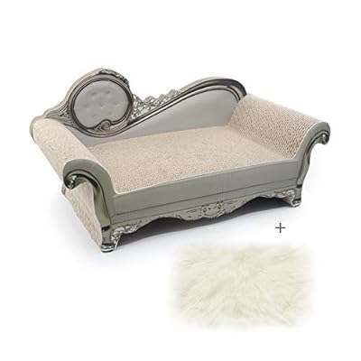 SONGWAY Cat Scratching Board Toy - Sofa Shaped Cat Scratcher Lounge Bed with Mat, Cat Corrugated Paper Cardboard Scratcher, White