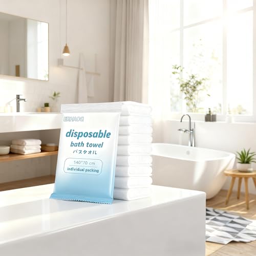 Toallas de baño desechables, 25 piezas toalla grande de viaje 55 x 28 pulg, toallitas comprimidas portátiles para playa, ducha, senderismo, natación, hotel, camping - esenciales para viajes miniatura 4