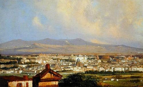 Vue de Montemario par Ippolito Caffi : grande toile pour décorer un bureau